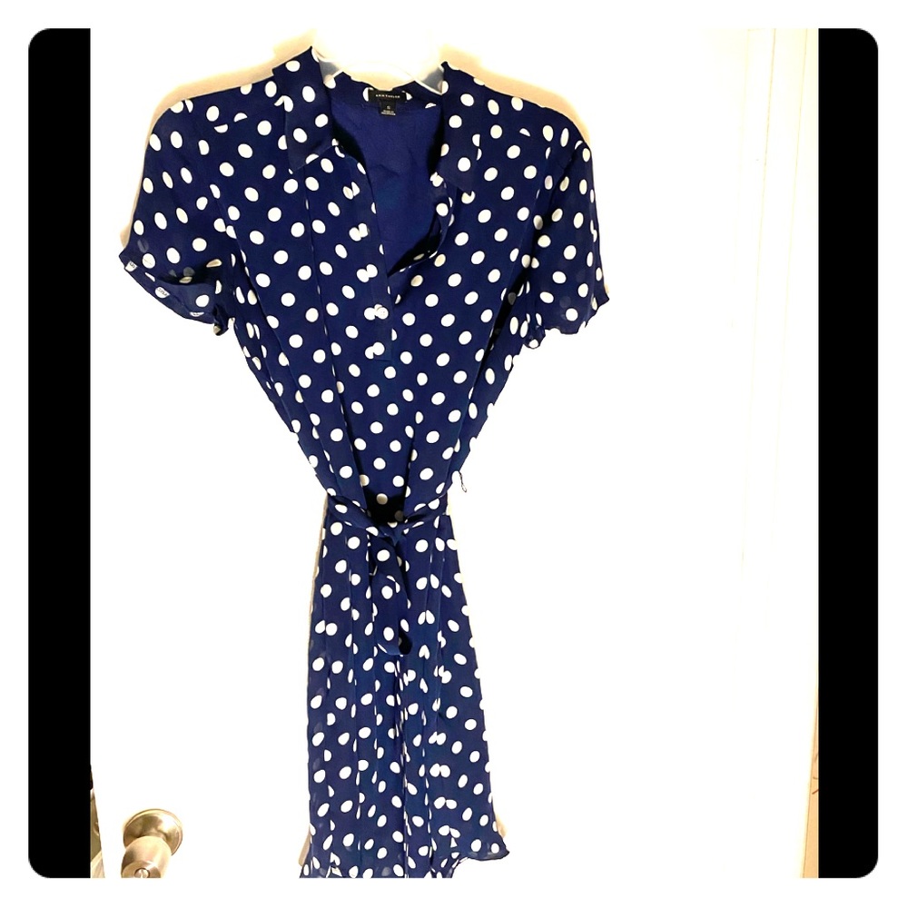 Fun and fitting Ann Taylor polka dot dress.